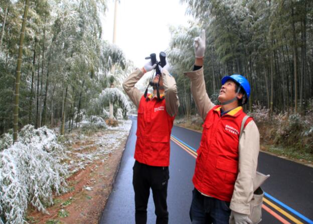 國網溧陽供電積極應對2020年冬天的第一場雪