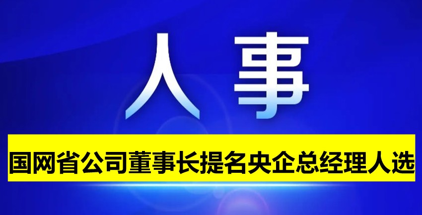國網(wǎng)省公司董事長提名為央企總經(jīng)理人選！