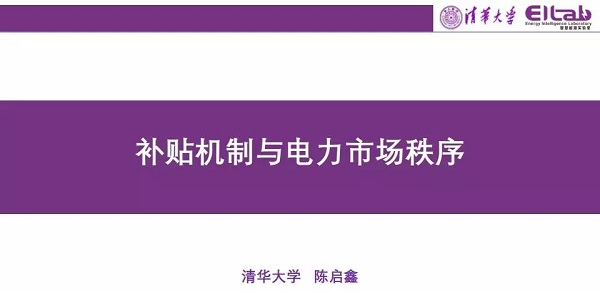 清華大學(xué)陳啟鑫：補(bǔ)貼機(jī)制與電力市場(chǎng)秩序